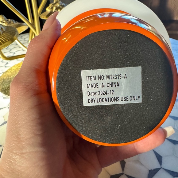 Orange and White Mushroom Table Lamp - Picture 8 of 10